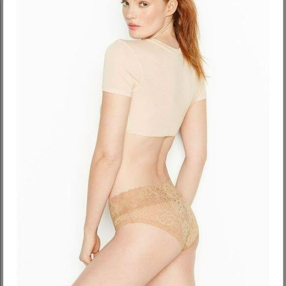 Victoria Secret Beige Lacey Hiphugger Panty Large - Picture 6 of 6